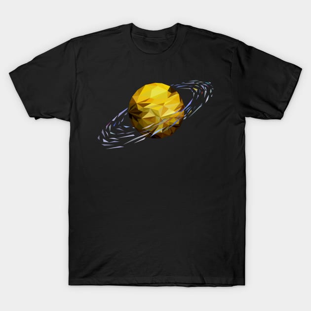 Saturn Polygon - Planet T-Shirt by TeesHood